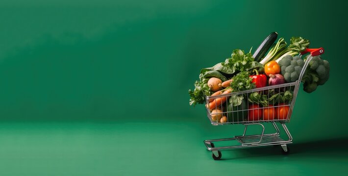 vegetables , bea,, almond, flower n a shopping bag, with Generative AI	