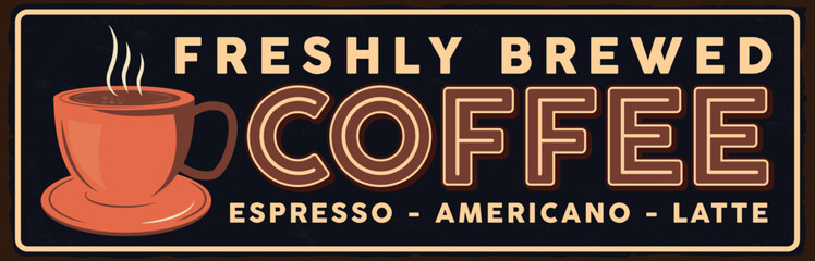 Coffee shop advertisment retro poster vector design