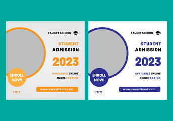 Admission social media post students back to school admission promotion social media post banner

