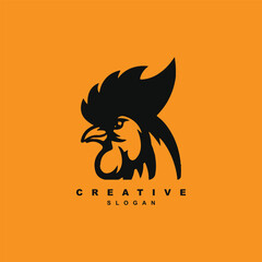 Angry chicken rooster head logo design for your brand or business © restu