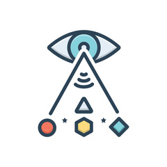 Color illustration icon for perception 