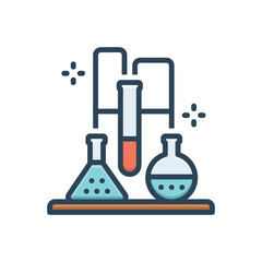 Color illustration icon for laboratory 