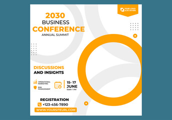 Digital marketing live webinar and corporate social media post template
