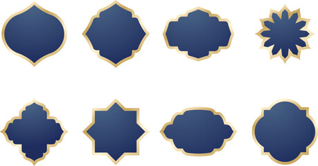 Set of Islamic Shape Illustration. flat Islamic door and arabic window Shape Illustration. Muslim oriental shapes design for Ramadan. Good for Islamic Design, Label, Sign, Sticker