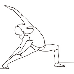 continuous line vector woman exercising