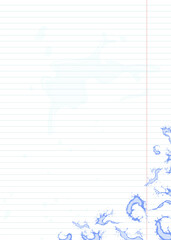 Fototapeta premium notebook sheet with water drops and splashes design