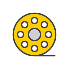 movie reel icon design with white background stock illustration