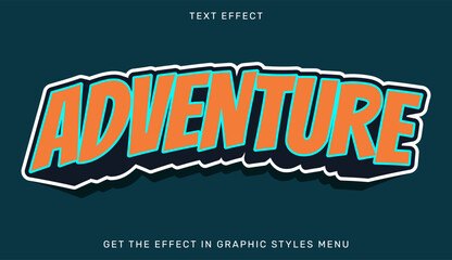 Vector illustration of editable adventure text effect