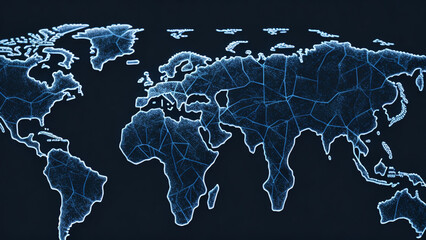 World map global network background generative AI