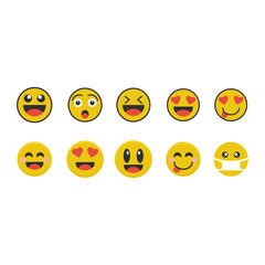 collection emoticon design vector premium 