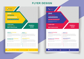 Admission school college flyer kids back to school editable flyer template