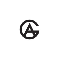 AG monogram logo template design vector