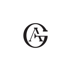 AG monogram logo template design vector