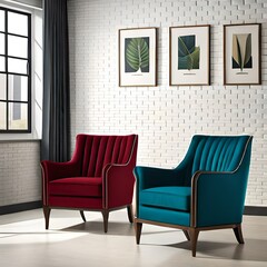 collection Set of  vantage arm chairs sofas -Generative AI