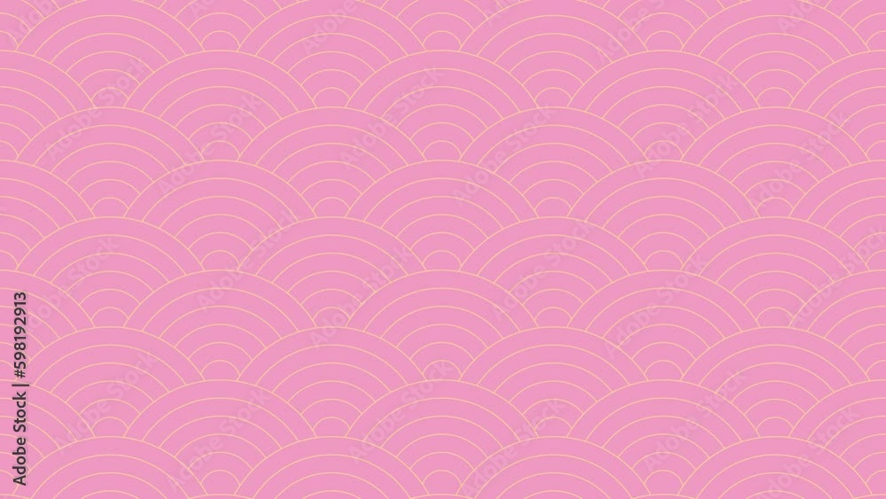 Poster moving animation of qinghai waves. japanese wave pattern animation. 4k seamless loop animation