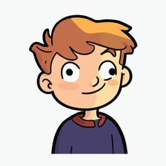 Cartoon cute boy stands in a confident pose, arms crossed over his chest. Colorful vector isolated kids illustration.