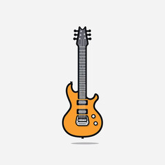 Fototapeta na wymiar Electric guitar flat vector illustration. Rock music instrument