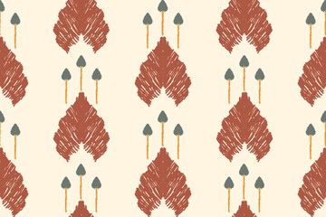 Abstract ethnic ikat background. Ethnic seamless pattern . Fabric Mexican style. Design for wallpaper, vector illustration, fabric, clothing, carpet, textile, batik, embroidery.