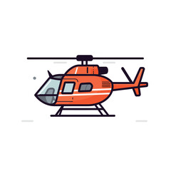 Vector illustration of flat helicopter