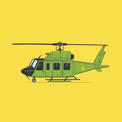 Vector illustration of flat helicopter