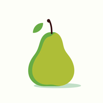 Pear isolated on white background. Vector illustration. Cut pear