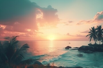sunset over the ocean Generative AI 