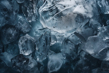 Ice Transparent  Crystals Winter Abstract Texture Background Surface Generative AI