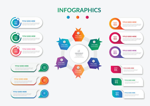 Business gradient infographic element collection design set template