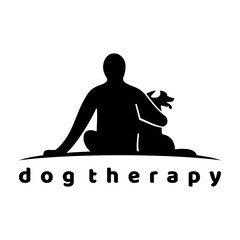 dog therapy logo design vector