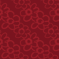 Red Abstract Floral Seamless Pattern Design