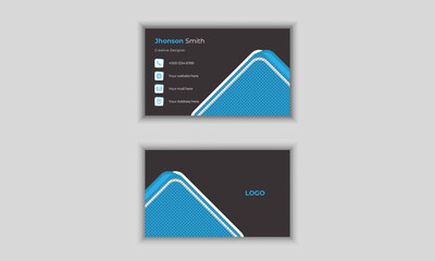 Blue modern creative business card and name card simple clean template vector design