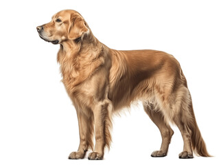 Golden Retriever Full Body Viewed From Side Transparent Background