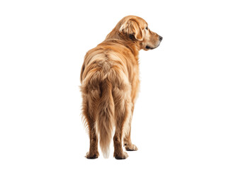Golden Retriever Full Body Viewed From Back Transparent Background