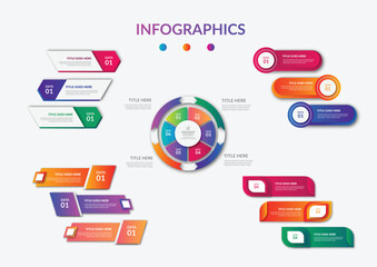 Gradient infographic element collection set template, Vector business template for presentation. Creative concept for infographic.