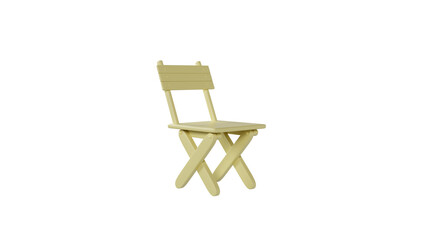 3D image of a wooden chair in a minimalist style. on a white background