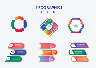 Modern Gradient infographic element collection