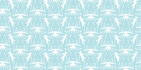 summer tropical repeat seamless vector pattern. simple pastel soft floral leaves style on white background