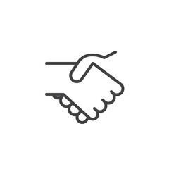 Partnership handshake line icon