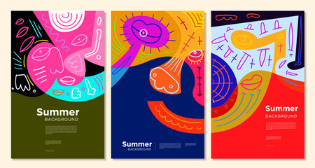 Colorful abstract ethnic pattern illustration for summer holiday banner and poster
