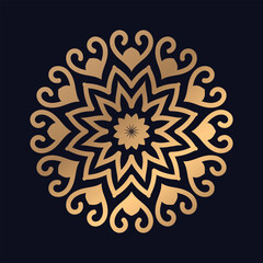 Cute Floral Round Ornament. Oriental Pattern mandala design