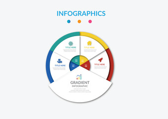 Flat circular gradient infographic element diagram infographic