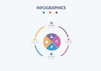 Flat circular gradient infographic element diagram infographic