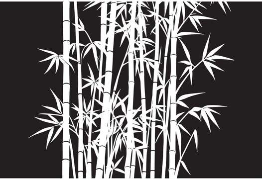 Bamboo With Black Background Set Vector © Tri Endah Wanito