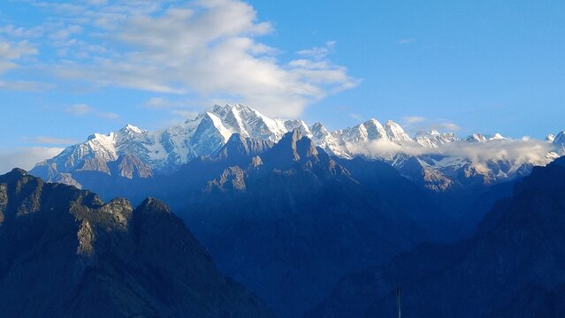 mountains in the snow
