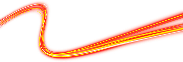Curved neon line with glowing orange light © irham
