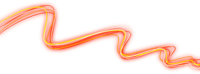 Neon glowing line waves, electric light effect