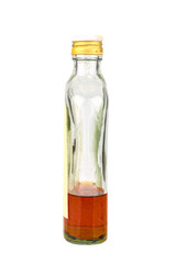 bottle liqueur wine glass isolated on white background