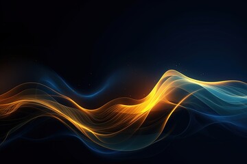 abstract futuristic background with gold blue glowing neon moving high speed wave lines and bokeh lights. Data transfer concept Fantastic wallpaper, Ai Generative