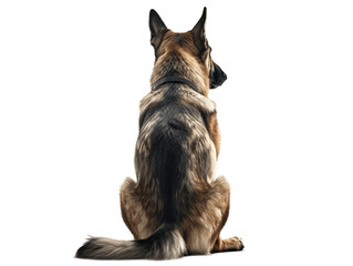 German Shepherd Full Body Viewed From Back Transparent Background
