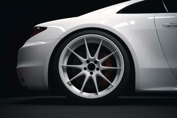 Obraz na płótnie Canvas White isolated car wheel. Generative AI